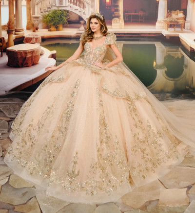 Princesa by Ariana Vara PR30196 Beads Cracked Ice Ball Gown