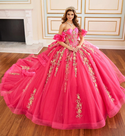 Princesa by Ariana Vara PR30197 Bead Glitter Tulle Ball Gown