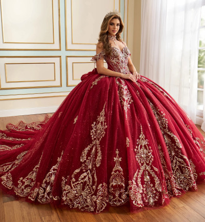 Princesa by Ariana Vara PR30198 Lace Glitter Tulle Ball Gown