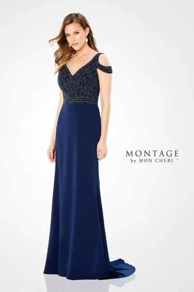 Montage by Mon Cheri 219975 Tulle Off Shoulder V-Neck Dress