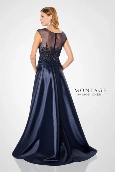 Montage by Mon Cheri 221967 Mikado Tulle Illusion Neck Dress Montage by Mon Cheri 221967 Mikado Tulle Illusion Neck Dress