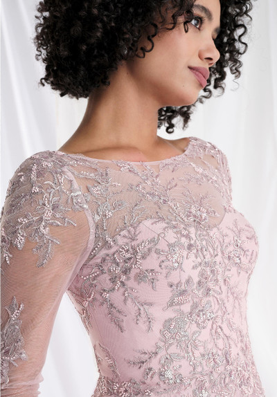 Morilee MGNY 73169 Chiffon Illusion Beaded Long Sleeves Gown