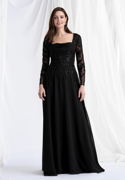 Morilee MGNY 73185 Chiffon Beaded Net Long Sleeve Long Gown Morilee MGNY 73185 Chiffon Beaded Net Long Sleeve Long Gown