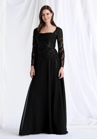 Morilee MGNY 73185 Chiffon Beaded Net Long Sleeve Long Gown Morilee MGNY 73185 Chiffon Beaded Net Long Sleeve Long Gown