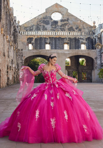 Morilee 89548 Long Puff Sleeve Vizcaya Quinceanera Ball Gown