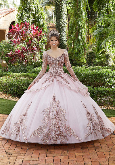 Morilee 60128 Tulle V-neck Valencia Quinceanera Ball Gown Morilee 60128 Tulle V-neck Valencia Quinceanera Ball Gown