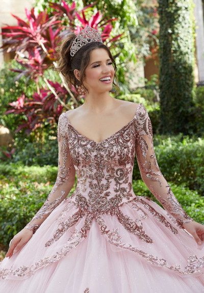 Morilee 60128 Tulle V-neck Valencia Quinceanera Ball Gown Morilee 60128 Tulle V-neck Valencia Quinceanera Ball Gown