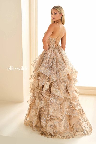 Ellie Wilde by Mon Cheri EW36054 Cracked Ice Lace Ball Gown Ellie Wilde by Mon Cheri EW36054 Cracked Ice Lace Ball Gown