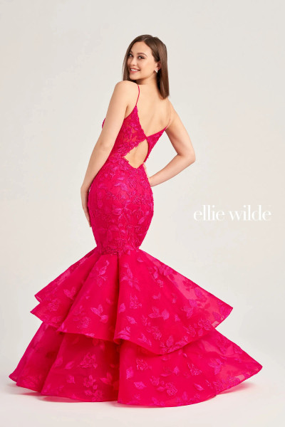 Ellie Wilde by Mon Cheri EW35092 Allover Lace V-Neck Dress Ellie Wilde by Mon Cheri EW35092 Allover Lace V-Neck Dress