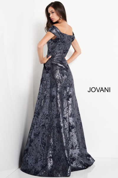 Jovani 03674 Metallic Glitter Off Shoulder Evening Dress Jovani 03674 Metallic Glitter Off Shoulder Evening Dress