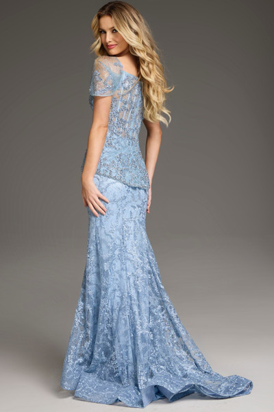 Jovani 38514 Lace Beaded Off-Shoulder Illusion Sleeves Gown Jovani 38514 Lace Beaded Off-Shoulder Illusion Sleeves Gown