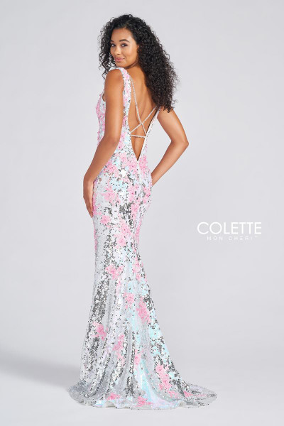 Colette by Daphne CL12266 Stretch Sequin Lace Appliques Gown Colette by Daphne CL12266 Stretch Sequin Lace Appliques Gown