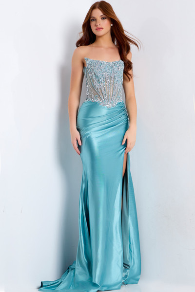 Jovani 49721 Scoop Neckline Strapless Long Prom Dress Jovani 49721 Scoop Neckline Strapless Long Prom Dress