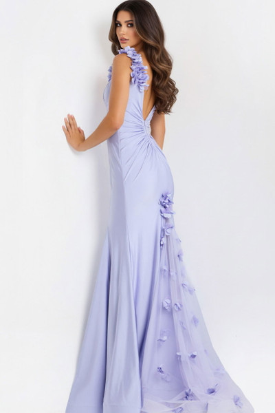 Jovani 48120 V-Neckline Sleeveless Fitted Long Prom Dress