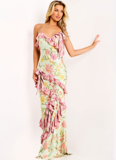 Jovani 47236 Ruffle Spaghetti Straps Sleeveless Prom Dress