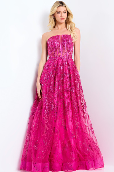 Jovani 45913 Straight Neckline Strapless Fitted Prom Dress Jovani 45913 Straight Neckline Strapless Fitted Prom Dress