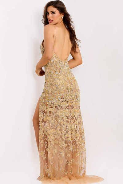 Jovani 48509 Beaded Spaghetti Straps Sleeveless Fitted Dress Jovani 48509 Beaded Spaghetti Straps Sleeveless Fitted Dress