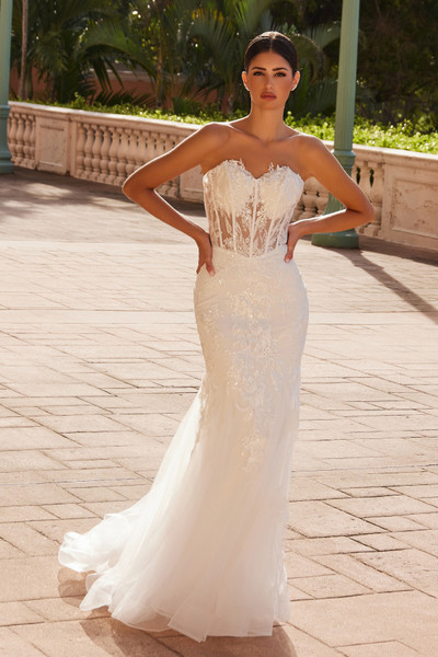 Nox Anabel JQ1038 Embroidered Sweetheart Neck Wedding Dress Nox Anabel JQ1038 Embroidered Sweetheart Neck Wedding Dress