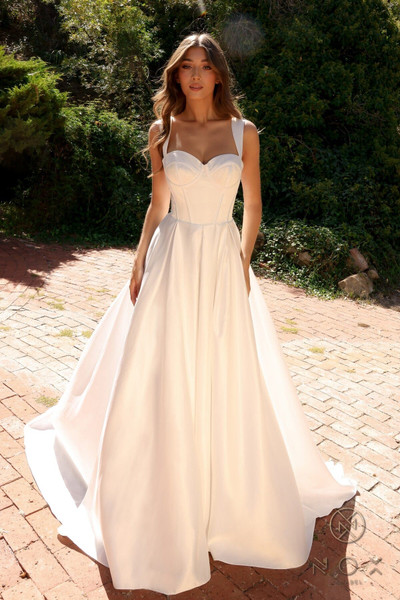 Nox Anabel JW981 Sweetheart Thick Strap Long Wedding Gown Nox Anabel JW981 Sweetheart Thick Strap Long Wedding Gown