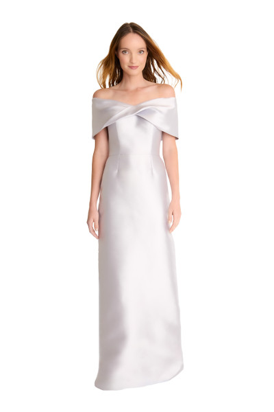 Bari Jay 2605 Mikado Off-Shoulder Fitted Bridesmaid Gown