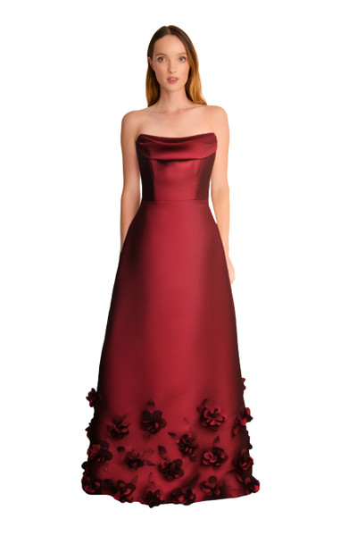Bari Jay 2608 Mikado Cowl Neck Strapless Bridesmaid Gown Bari Jay 2608 Mikado Cowl Neck Strapless Bridesmaid Gown