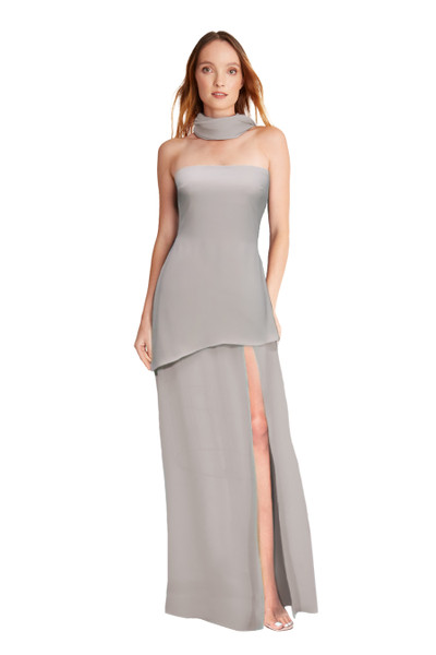 Bari Jay 2625 Stretch Crepe Straight Neck Bridesmaid Gown Bari Jay 2625 Stretch Crepe Straight Neck Bridesmaid Gown