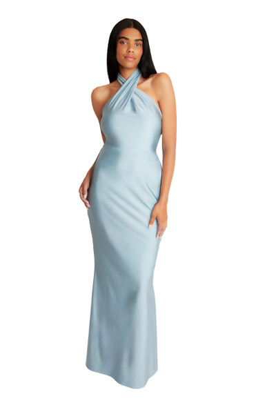 Bari Jay 2617 Lux Stretch Criss-Cross Neck Bridesmaid Gown