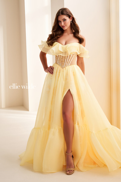 Ellie Wilde by Mon Cheri EW37029 Printed Satin Ball Gown Ellie Wilde by Mon Cheri EW37029 Printed Satin Ball Gown