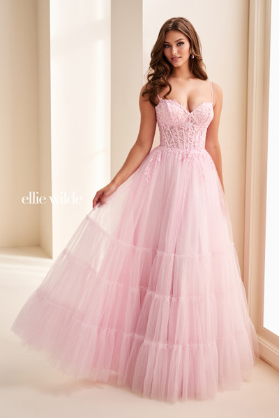 Ellie Wilde by Mon Cheri EW37107 Glitter Tulle Ball Gown Ellie Wilde by Mon Cheri EW37107 Glitter Tulle Ball Gown