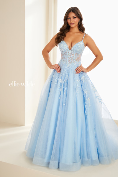 Ellie Wilde by Mon Cheri EW37218 Glitter Tulle A-Line Dress