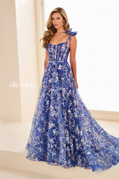 Ellie Wilde by Mon Cheri EW37020 Embroidered Tulle Gown