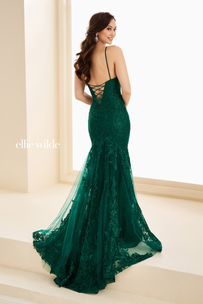 Ellie Wilde by Mon Cheri EW37209 Lace Glitter Tulle Dress