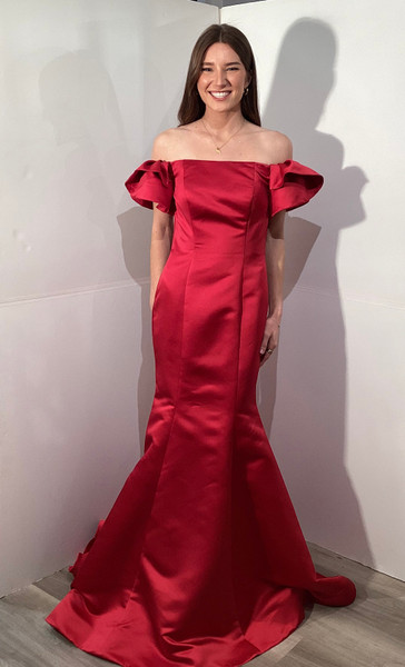 Jovani 47381 Off Shoulder Sleeve Fitted Evening Gown