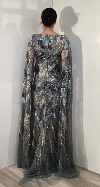 Jovani 45941 Square Neckline Drop Sleeves Evening Gown