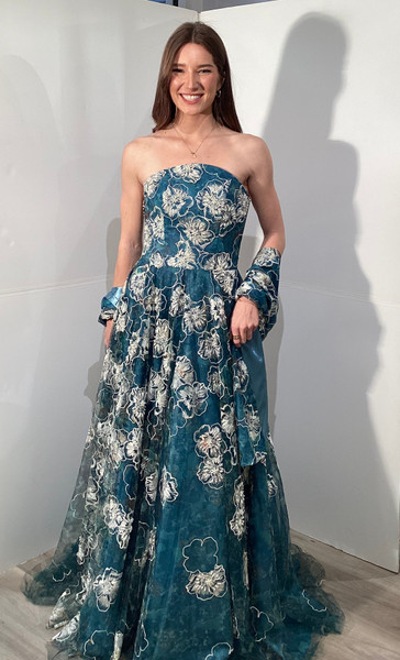 Jovani 47216 Straight Neckline Strapless Evening Gown