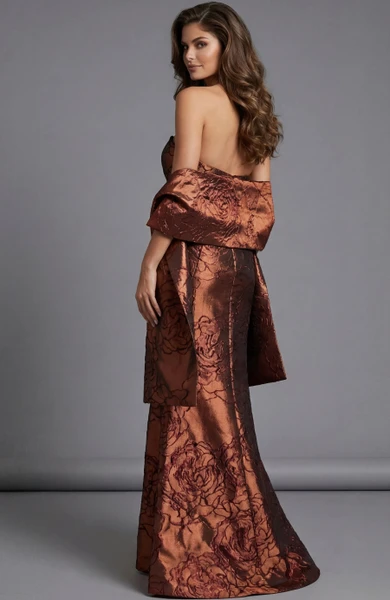 Jovani 49073 V-Neckline Strapless Fitted Evening Gown