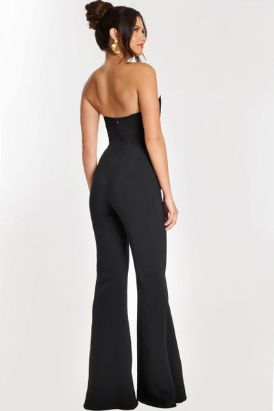 Jovani 48209 Crepe Satin Strapless Flared Legs Jumpsuit