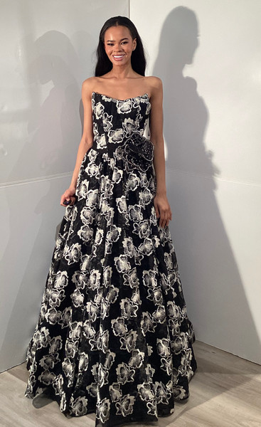 Jovani 45499 Scoop Neckline Strapless Long Evening Gown