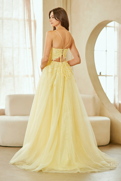 Amelia Couture 9079 Glitter Tulle Beaded Sleeveless Gown