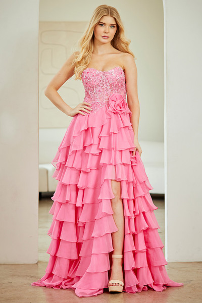 Amelia Couture 7087 Ruffled Sweetheart Neck Strapless Dress