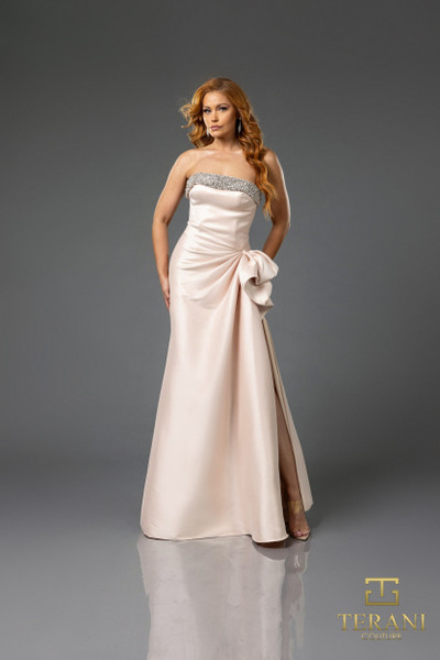 Terani Couture 252E5131 Stretch Mikado Strapless Long Dress
