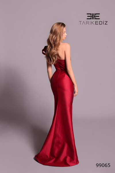 Tarik Ediz 99065 Taffeta Asymmetric Neck One Shoulder Dress