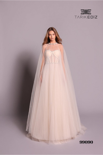 Tarik Ediz 99090 Tulle Sweetheart Neckline Strapless Dress