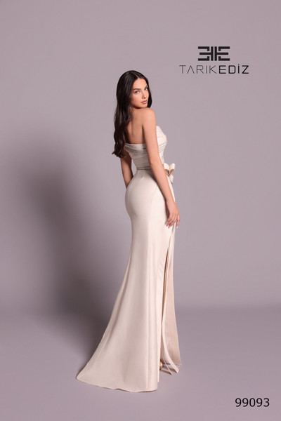 Tarik Ediz 99093 Taffeta Asymmetric Neck Off Shoulder Dress