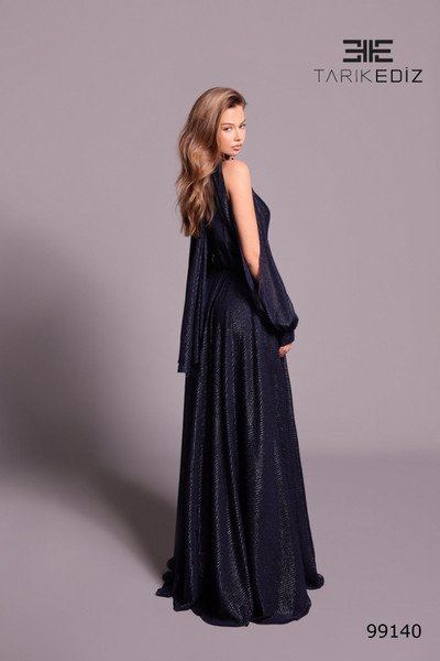 Tarik Ediz 99140 Silky Woven High Neck Cold Shoulder Dress