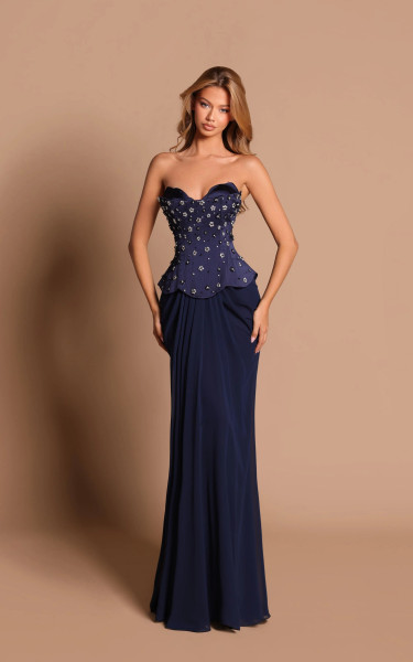 Tarik Ediz 99212 Satin Crepe Sweetheart Neck Strapless Dress