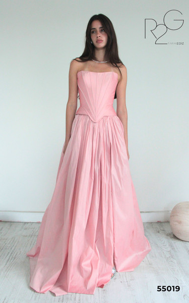 RG2 by Tarik Ediz 55019 Taffeta Strapless Corset Short Dress