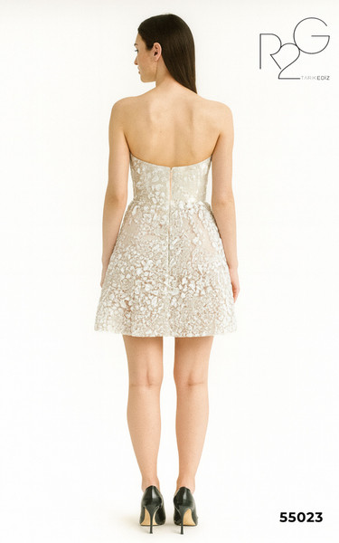 RG2 by Tarik Ediz 55023 Lace Sweetheart Neck Short Dress