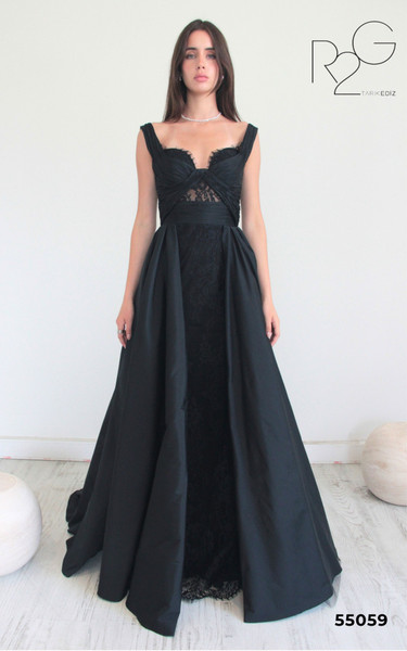 RG2 by Tarik Ediz 55059 Taffeta Straps Sleeve A-line Dress