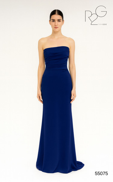 RG2 by Tarik Ediz 55075 Crepe Strapless Plain Fitted Dress